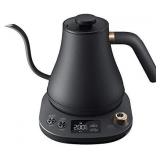 Gooseneck Kettle Temperature Control, Pour Over Electric Kettle for Coffee and Tea, 100% Stainless Steel Inner, 1200W Rapid Heating, 0.8L, Built-in Stopwatch.