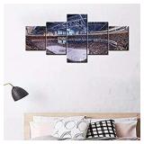 Living Room Wall Decor Boston Bruins Play the NHL Champion in TD Garden Paintings Pictures 5 Piece Canvas Wall Art Modern Artwork Home Decor with Framed Ready to Hang Posters and Prints - 50