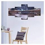 Living Room Wall Decor Boston Bruins Play the NHL Champion in TD Garden Paintings Pictures 5 Piece Canvas Wall Art Modern Artwork Home Decor with Framed Ready to Hang Posters and Prints - 50