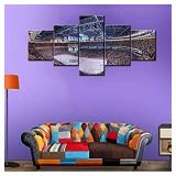 Living Room Wall Decor Boston Bruins Play the NHL Champion in TD Garden Paintings Pictures 5 Piece Canvas Wall Art Modern Artwork Home Decor with Framed Ready to Hang Posters and Prints - 50