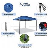 PHI VILLA 10 x 10ft Portable Pop Up Canopy Event Tent Party Tent, 100 Sq. Ft of Shade (Blue)