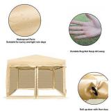 LAZZO 10x10ft Pop up Canopy Tent, Portable Commercial Outdoor Canopy Shelter with Carry Bag, 4 Removable Sidewall Contain Mesh Wall, 4 Weight Bags Without Sand, 8Stakes&4Ropes, Beige
