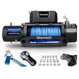 REINDEER New 12V Winch 9500 lb Load Capacity Electric Winch Synthetic Rope with Hawse Fairlead Waterproof IP67 with Wireless Remotes