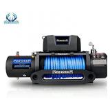REINDEER New 12V Winch 9500 lb Load Capacity Electric Winch Synthetic Rope with Hawse Fairlead Waterproof IP67 with Wireless Remotes