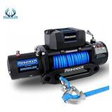 REINDEER New 12V Winch 9500 lb Load Capacity Electric Winch Synthetic Rope with Hawse Fairlead Waterproof IP67 with Wireless Remotes
