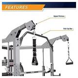 Marcy Smith Cage Machine with Workout Bench and Weight Bar Home Gym Equipment SM-4008