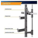 Marcy Smith Cage Machine with Workout Bench and Weight Bar Home Gym Equipment SM-4008