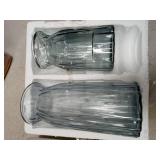 Set of 2 Glass Vases, Unknown Make