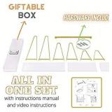 Gold Floating Shelf for Wall Shelf | Floating Shelves White Gold Bedroom Decor Bookshelf- Modern, Aesthetic, Hanging, Mounted, Tier, Book, Storage, Nursery, Bathroom, Display (Gold and White)