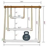 Gold Floating Shelf for Wall Shelf | Floating Shelves White Gold Bedroom Decor Bookshelf- Modern, Aesthetic, Hanging, Mounted, Tier, Book, Storage, Nursery, Bathroom, Display (Gold and White)