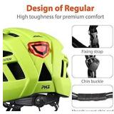 PHZ. Adult Bike Helmet Bicycle Helmet with Light for Men Women Mountain Road Skateboard with Extra Replacement Detachable Visor & Inner Pads Safety Certified