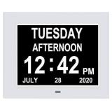 Digital Calendar Day Clock,Extra Large Display with Battery Backup & 8 Alarms for Dementia,Alzheimer, Memory Loss,Vision Impaired,Senior/Elderly