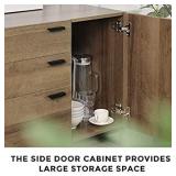 WLIVE 3 Drawer Dresser, Wide Chest of Drawers with 1 Side Door, Wood Storage Cabinet with Sturdy Metal Frame for Bedroom & Living Room, Gray Oak