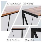 Amzdeal Computer Writing Desk 39.4" Home Office Desk, Retro Study Bedroom Desk Industrial PC Table with K Shaped Structure, Easy to Assemble, Rustic Brown