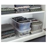 Rubbermaid Cleverstore Clear 6 Quart, Stackable Plastic Containers with Durable Snapping Lids, Visible Organization, Great for Holiday Decorations and Christmas Storage, 12-Pack