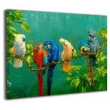 OWL QUEEN Wall Art For Parrot Birds On The Tree Canvas Wall Art Kitchen Wall Decoration Picture Canvas Prints Framed Ready To Hang Contemporary Canvas Artwork For Wall Decor 16"x 20"