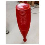30" Tall Red Wooden Vase