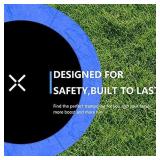AOTOB 8 FT Trampoline Safety Enclosure Net Combo Bounce Jump For Kids Outdoor With Spring Pad Waterproof Jump Mat & Ladder