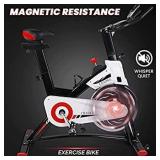 Exercise Bike, CHAOKE Indoor Cycling Bike, Stationary Bike Magnetic Resistance Whisper Quiet for Home Cardio Workout Heavy Flywheel & Comfortable Seat Cushion with Digital Monitor