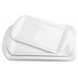 LIFVER Large Serving Platters, 16"/14"/12" Serving Plates Set of 3, Christmas Platter, White Serving Trays Oven Safe, Porcelain Serving Dishes Dinner Plates for Parties, Entertaining, Food, Appetizer