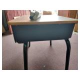Virco Student Desk with Black Plastic Bookbox, Fusion Maple Hard Plastic Top, Black Upper Frame