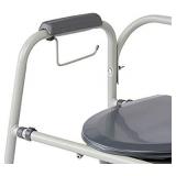 Medline Steel 3-in-1 Bedside Commode, Portable Toilet with Microban Antimicrobial Protection, Can be Used as Raised Toilet Seat Riser, Gray