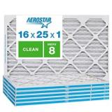 Aerostar Clean House 16x25x1 MERV 8 Pleated Air Filter Made in the USA 6-Pack
