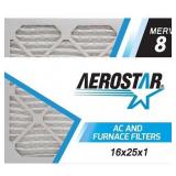 Aerostar Clean House 16x25x1 MERV 8 Pleated Air Filter Made in the USA 6-Pack