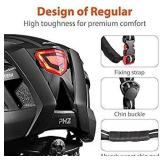 PHZ. Adult Bike Helmet Bicycle Helmet with Light for Men Women Mountain Road Skateboard with Extra Replacement Detachable Visor & Inner Pads Safety Certified