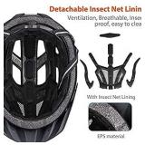 PHZ. Adult Bike Helmet Bicycle Helmet with Light for Men Women Mountain Road Skateboard with Extra Replacement Detachable Visor & Inner Pads Safety Certified