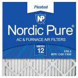 Nordic Pure 20x20x1M12-6 Pleated MERV 12 Air Filters, 20 x 20 x 1 in. - Pack of 6