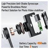 Gimbal Stabilizer for Smartphone with Extendable Bluetooth Selfie Stick and Tripod, 1-Axis Multifunction Remote 360Â°Automatic Rotation, Auto Balance iPhone/Android