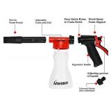 Car Wash Foam Gun, Adjustable Hose Wash Sprayer with Adjustment Ratio Dial Foam Blaster Fit - Foam Cannon Attaches to Any Garden Hose