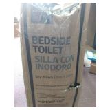 Medline Steel 3-in-1 Bedside Toilet Commode with Microban, 350lb Weight Capacity, Gray