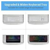 Gome Keyboard Tray Under Desk Pull Out with 360Â° Mouse Tray, 28.2" Ergonomic Slide-Out Keyboard Stand with Platform, Steady Computer Drawer for Typing (Grey)