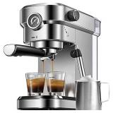 Espresso Machine, 15 Bar Espresso Maker with Milk Frother Wand and Compact Design, Professional Espresso Coffee Machine for Cappuccino and Latte