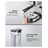 Espresso Machine, 15 Bar Espresso Maker with Milk Frother Wand and Compact Design, Professional Espresso Coffee Machine for Cappuccino and Latte