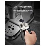 Espresso Machine, 15 Bar Espresso Maker with Milk Frother Wand and Compact Design, Professional Espresso Coffee Machine for Cappuccino and Latte