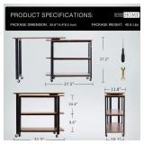 VIVOHOME Sofa Side Table 360Â° Rotating Mobile Table Laptop Table with 2 Tiers Storage Shelves 6 Universal Casters for Home Office