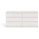 Tvilum Scottsdale 6 Drawer Double Dresser, White Wood Grain