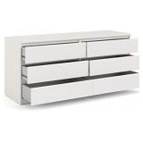 Tvilum Scottsdale 6 Drawer Double Dresser, White Wood Grain