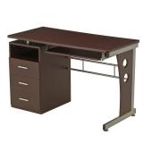 Techni Mobili Computer Desk with Keyboard Tray and Drawers, Chocolate