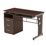 Techni Mobili Computer Desk with Keyboard Tray and Drawers, Chocolate