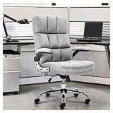 SP Velvet Office Chair Adjustable Tilt Angle and Flip-up Arms Executive Computer Desk Chair, Thick Padding for Comfort and Ergonomic Design for Lumbar Support (3288GY)