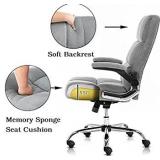 SP Velvet Office Chair Adjustable Tilt Angle and Flip-up Arms Executive Computer Desk Chair, Thick Padding for Comfort and Ergonomic Design for Lumbar Support (3288GY)
