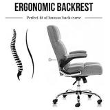 SP Velvet Office Chair Adjustable Tilt Angle and Flip-up Arms Executive Computer Desk Chair, Thick Padding for Comfort and Ergonomic Design for Lumbar Support (3288GY)