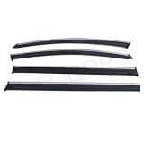 LQQDP 4pcs Smoke Tint With Chrome Trim Outside Mount Tape On/Clip On Style PVC Sun Rain Guard Vent Window Visors Compatible With 11-17 Odyssey RL5