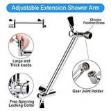 kaqinu Shower Head , 8 Inch High Pressure Rainfall Shower Head / Handheld Showerhead Combo with 11 Inch Extension Arm, Anti-leak Shower Head with Holder/ Hose, Flow Regulator, Chrome