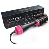 Hot Air Brush, Hair Brush Dryer and Styler, 3 in 1 Electric Negative Ion Hair Dryers, Curler and Straightener in One