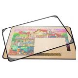 1000 Piece Jigsaw Puzzle Board with Cover - 23" x 32", Non-Slip Flannelette Surface, Easy to Move - Portable Puzzle Board for Adults